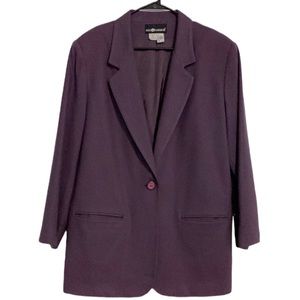 Sag Harbor Blazer Pure New Wool Purple 14 Business Casual Professional Career